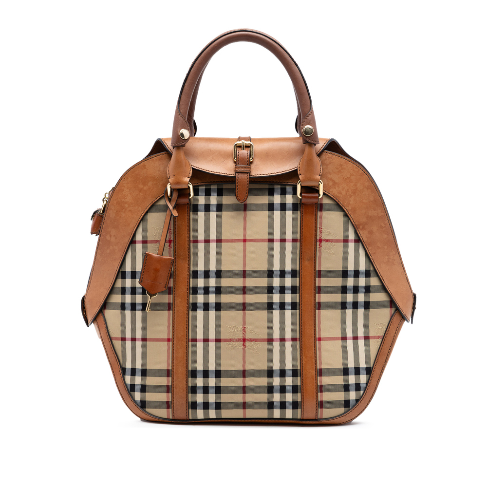 Pre-Loved Burberry Medium Haymarket Check Coated Canvas Orchard Bowling Bag